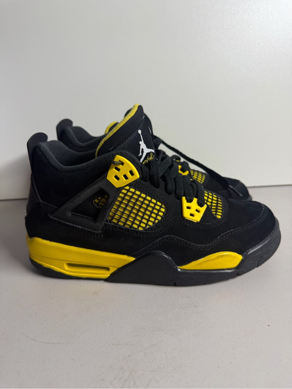 Jordan Black and Yellow Retro Basketball Sneakers